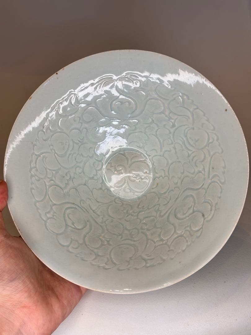 中国 宋代 湖田窯 青白磁 碗 傷あり 骨董品 コレクション