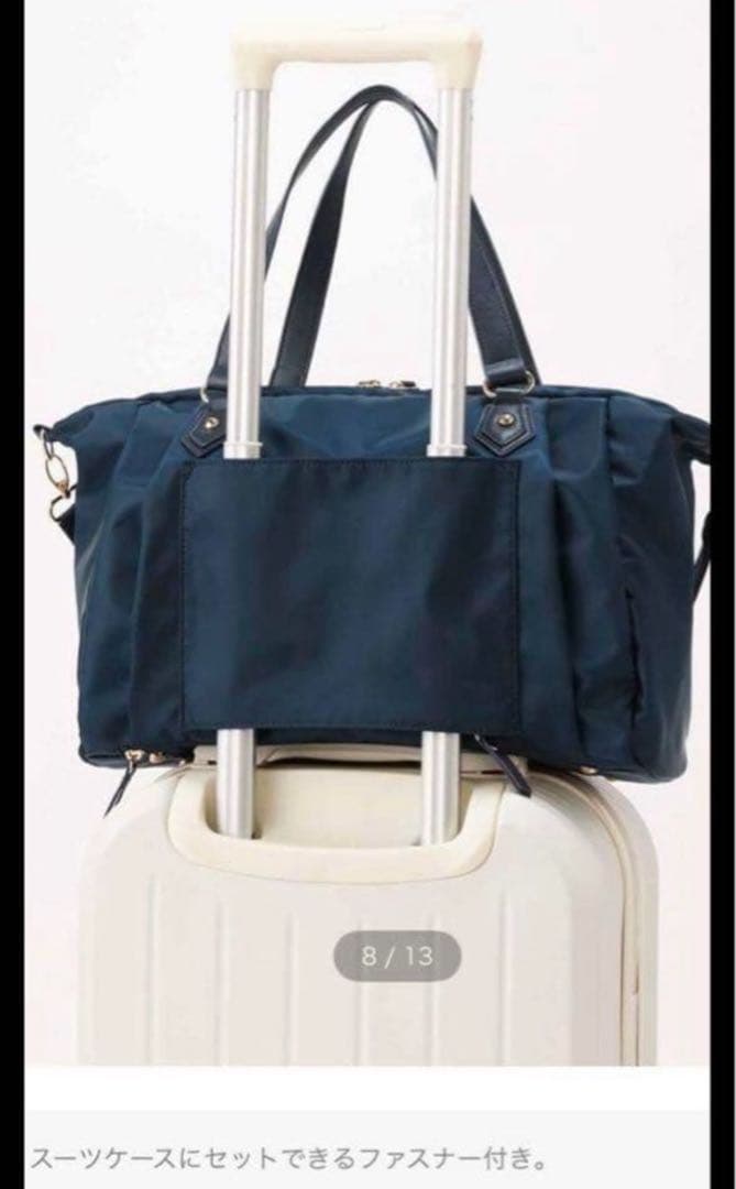 新品未使用 フェリシモ イディット×ことりっぷコラボ軽量2WAYバッグ ネイビー