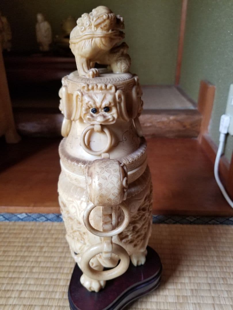 象牙風 練物 香炉 中国古美術