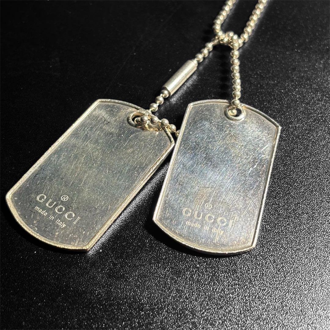 ［GUCCI］グッチ ドッグタグ ネックレス シルバー925（SV925）