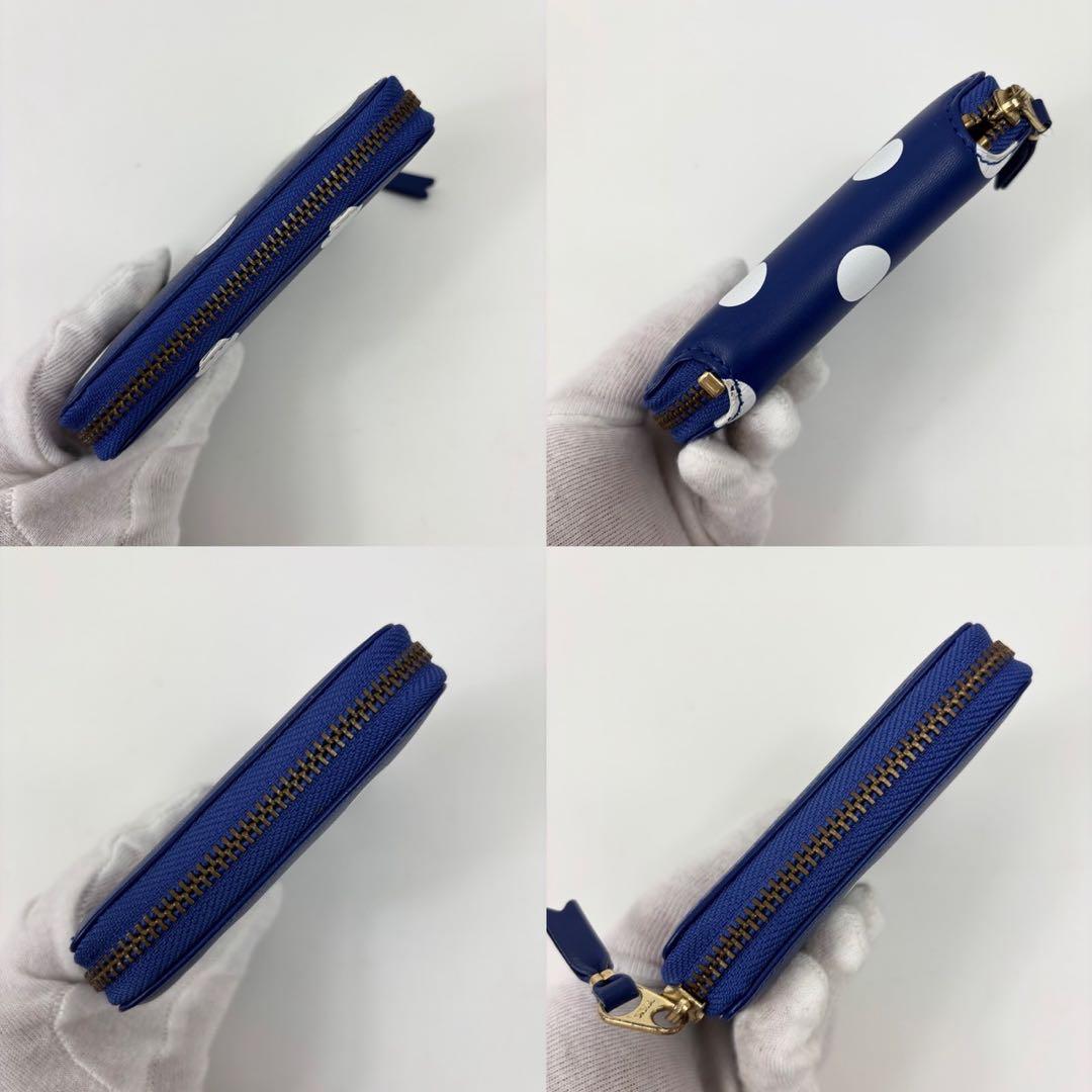 廃盤　コムデギャルソン　折り財布　ポルカドット　ラウンドファスナー　ブルー
