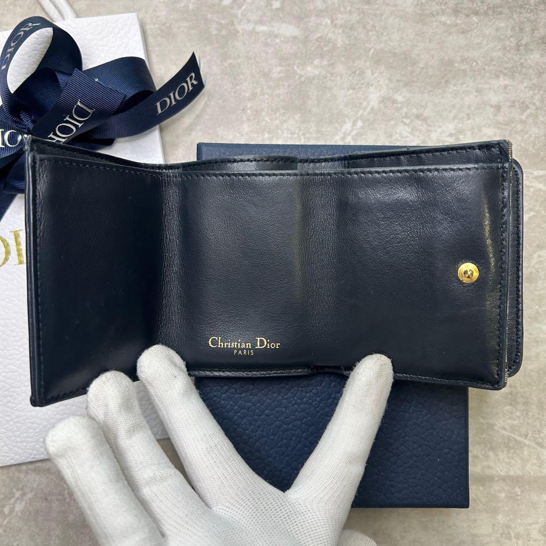 美品✨DIOR クリスチャンディオール ロゴ キャンバス 三つ折り財布