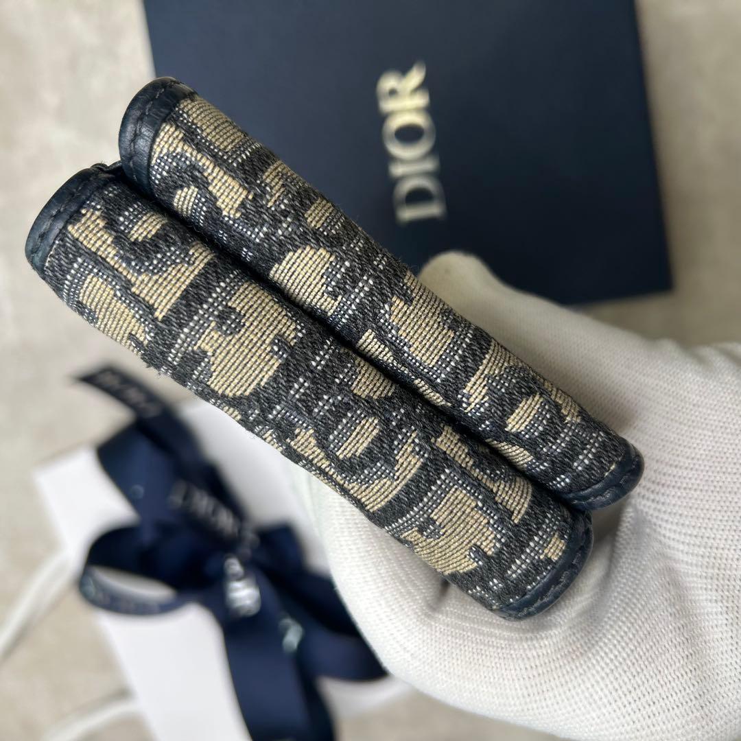 美品✨DIOR クリスチャンディオール ロゴ キャンバス 三つ折り財布