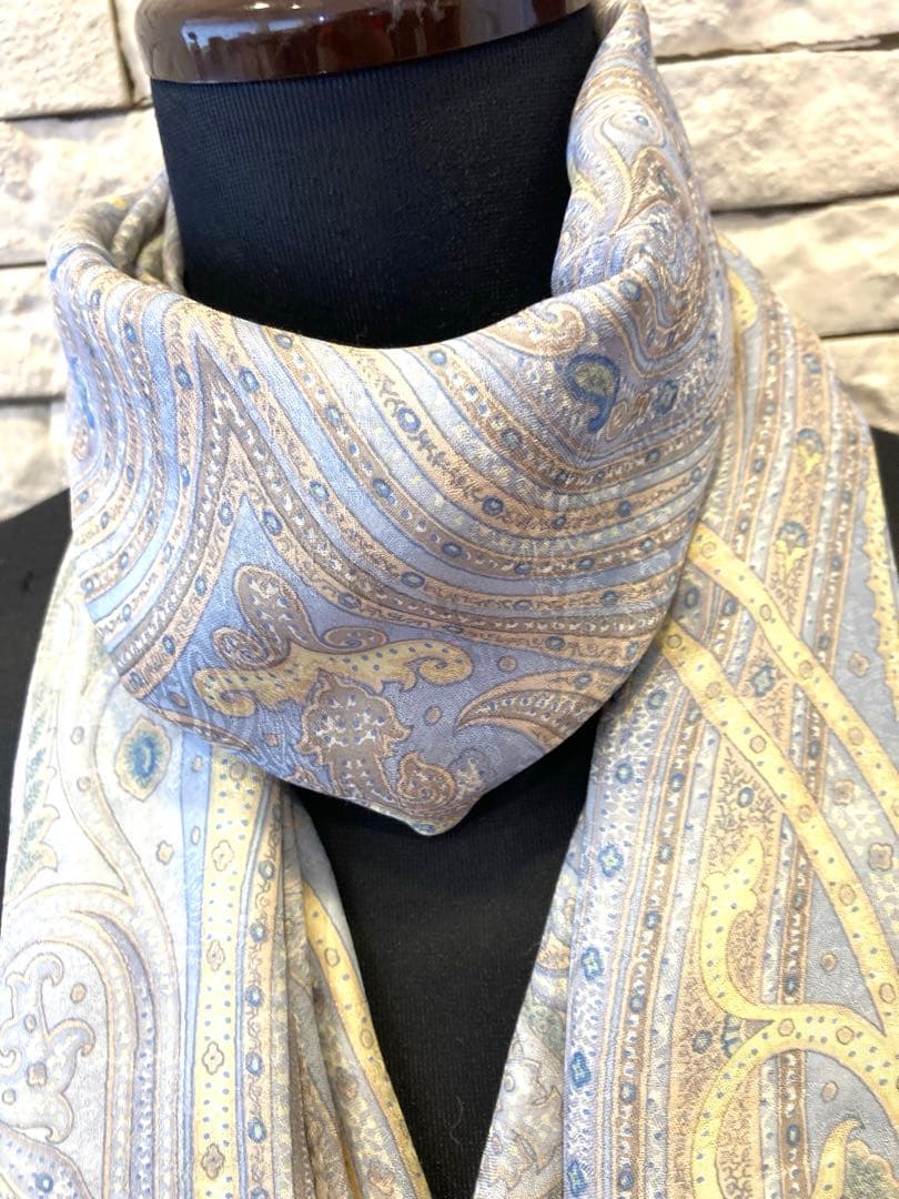 etro エトロ ストール シルク100% 薄手 イタリア製　ペイズリー柄