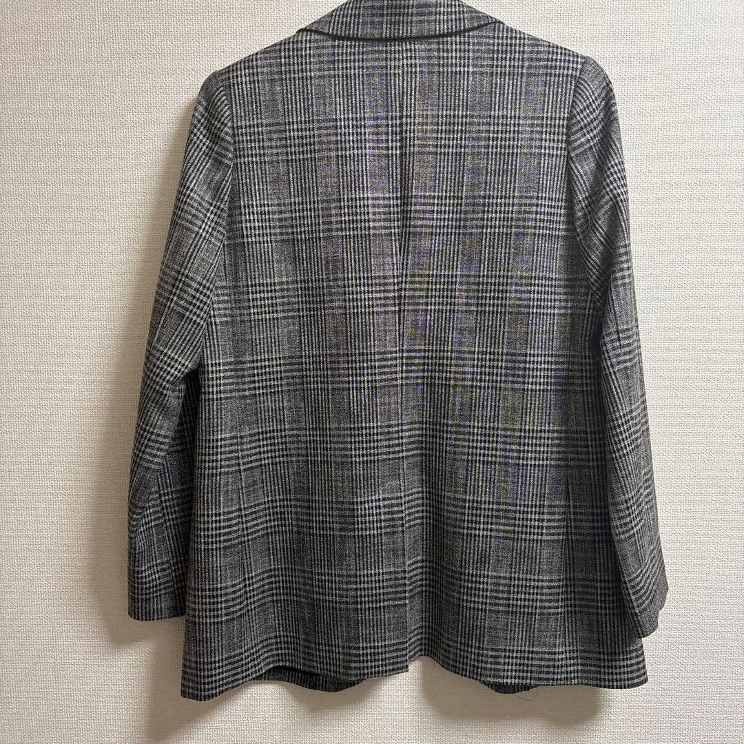 セオリーリュクス　美品　テーラードジャケット　チェック　グレー　38号