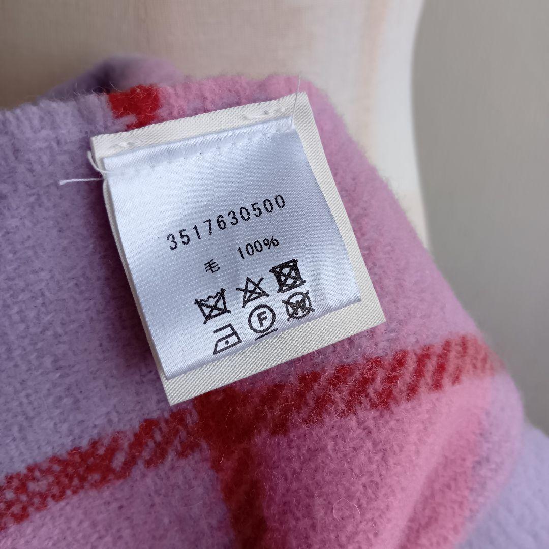 イタリア製 Acne Studios チェック柄マフラー 大判 ウール100%