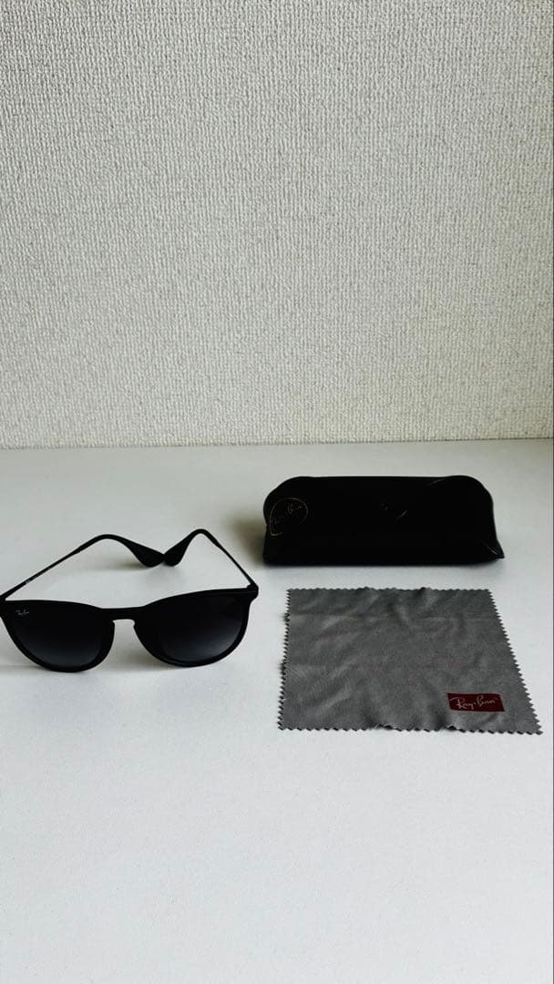 Ray-Ban 人気モデル「ERIKA」 ブラックサングラス ケース付き