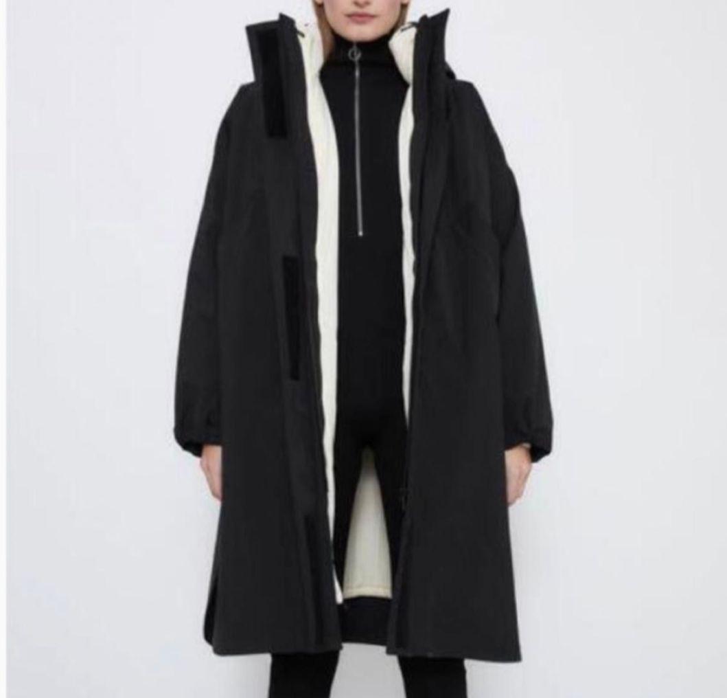 【完売品】ZARA 2イン1 ウォーターリぺレント オーバーサイズ パーカー