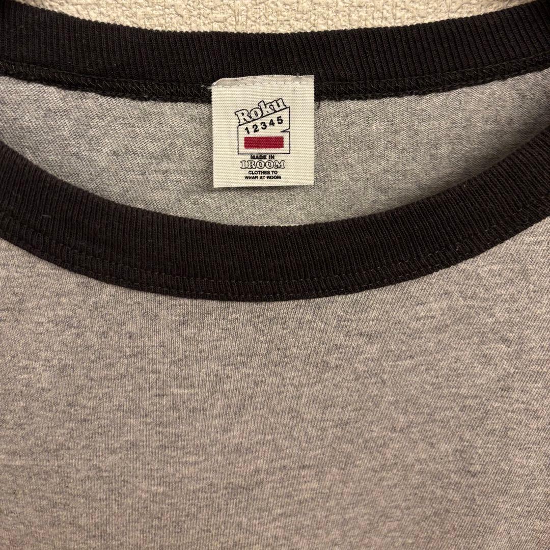 ＜6(ROKU)＞THINK DIFFERENTRY リンガーTシャツ　グレー