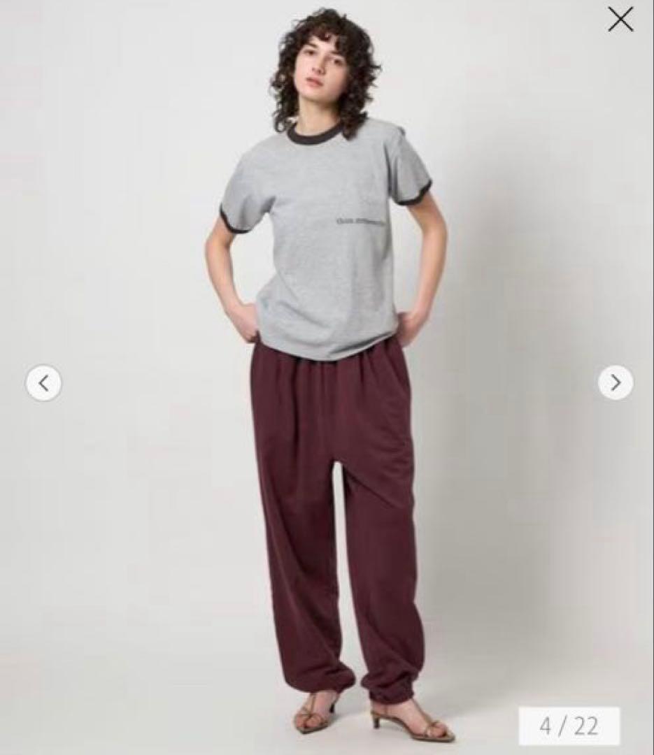 ＜6(ROKU)＞THINK DIFFERENTRY リンガーTシャツ　グレー