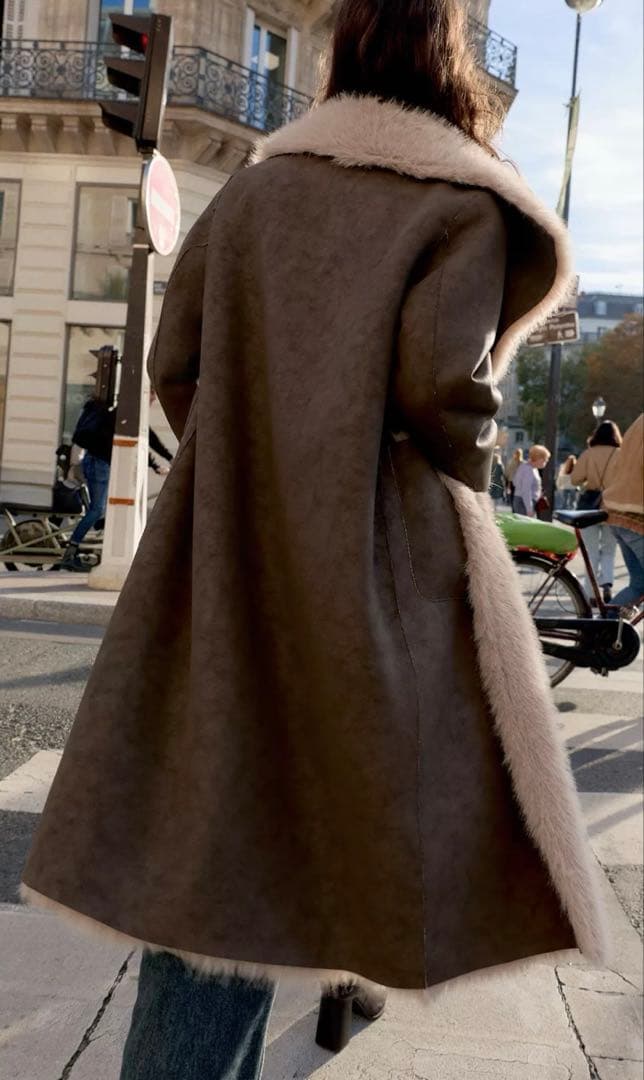 ●ZARA●ザラ●リバーシブルダブルフェイクファーコート●M●