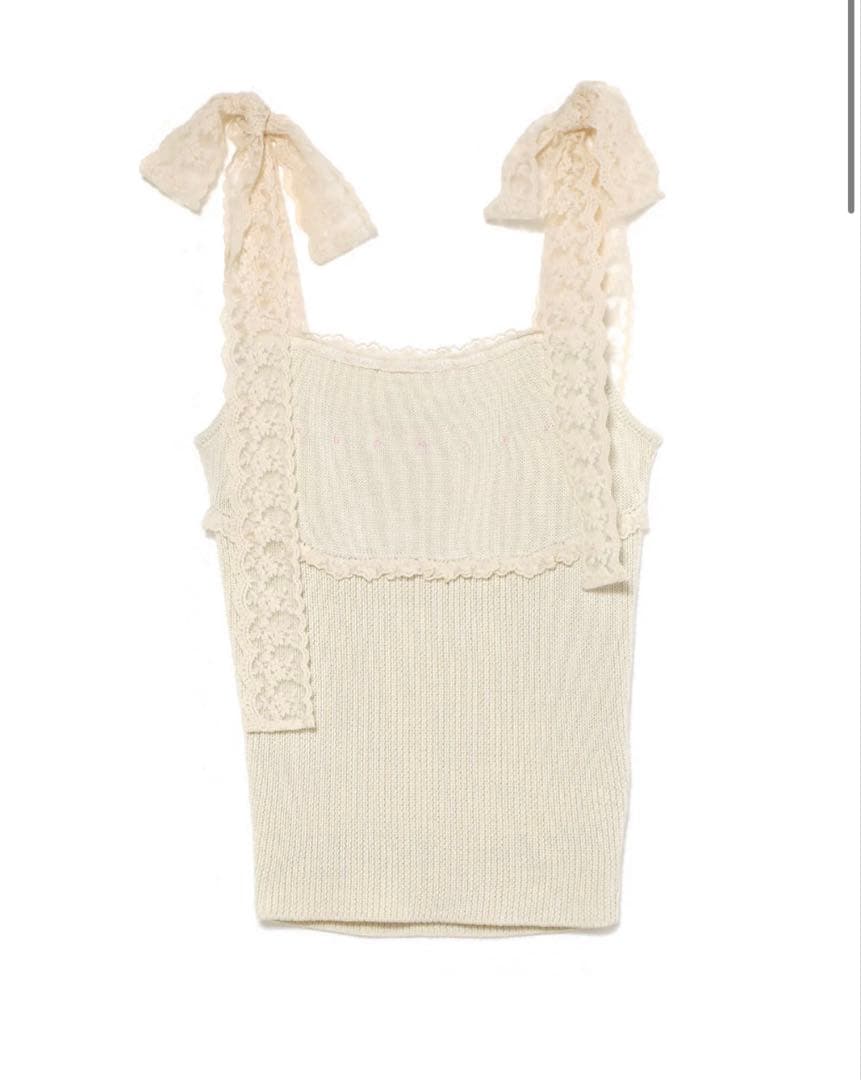 andmary Lil lace knit tops アイボリー