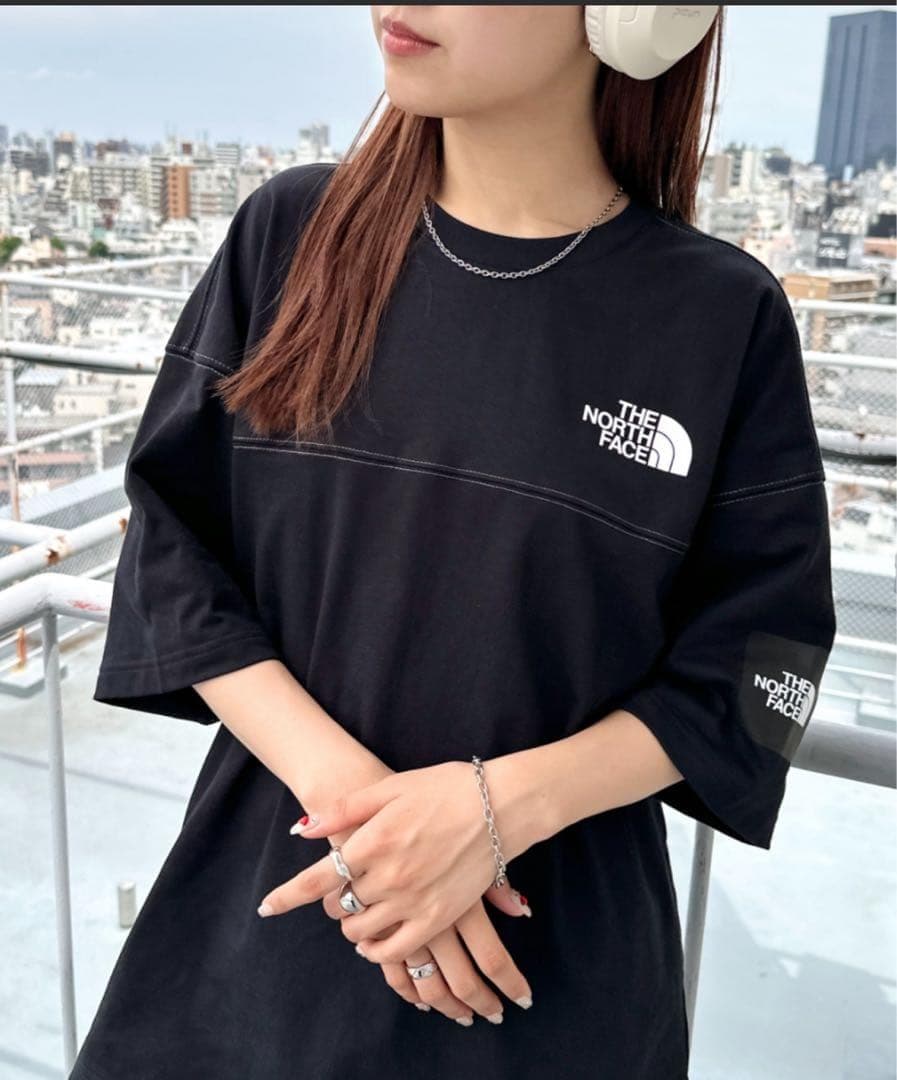 新作‼️ノースフェイス ステッチ オーバーフィット　Tシャツ　半袖 L　韓国限定