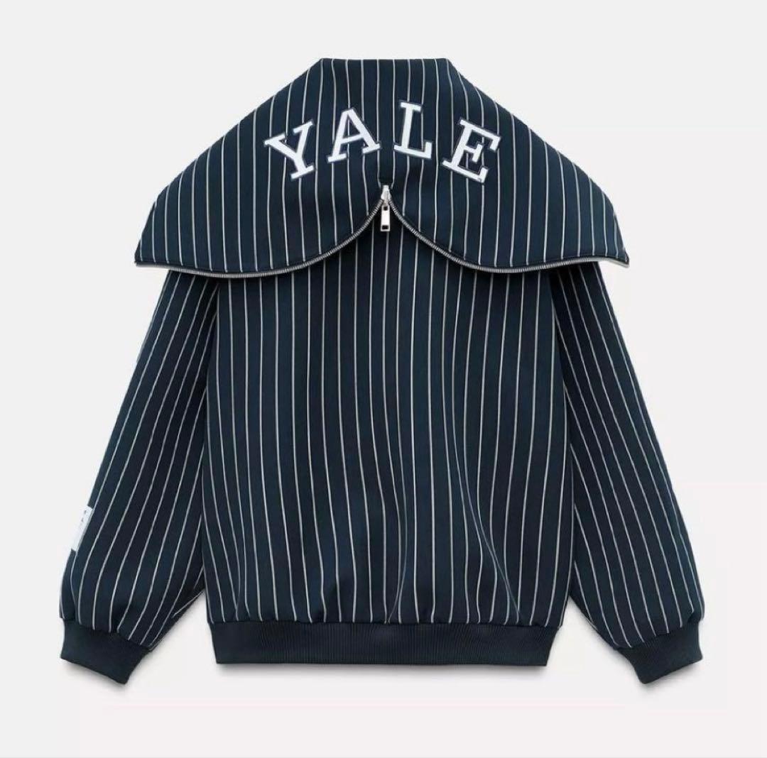 ZARA Yale ストライプ ボンバージャケット　S 新品タグ付き