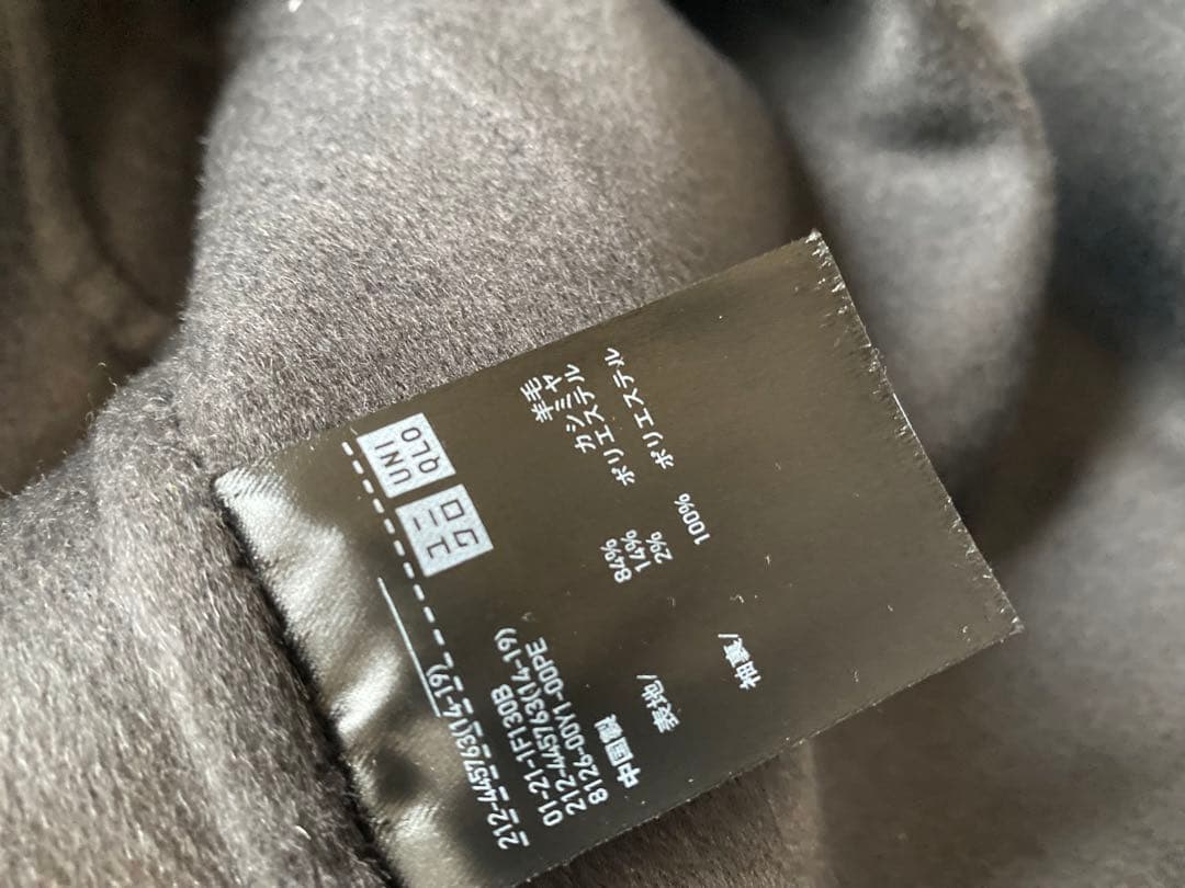 極美品 完売3万ユニクロ ジルサンダー カシミヤブレンド ラップコート女優襟 L