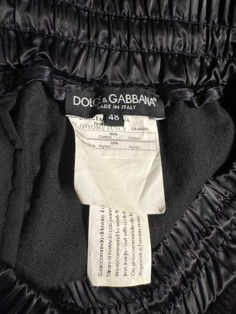 DOLCE&GABBANA ベロア トラックパンツ 48 黒 イタリア製