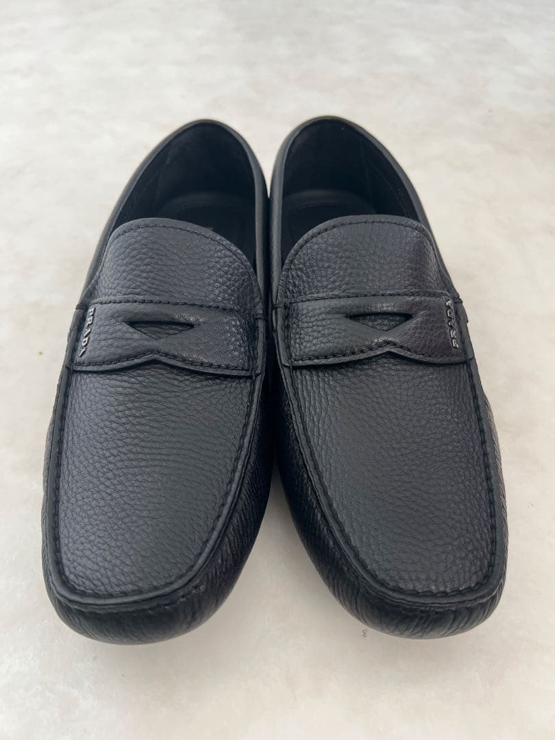 【新品・箱付き】PRADAメンズ ドライビングシューズ モカシン ブラック