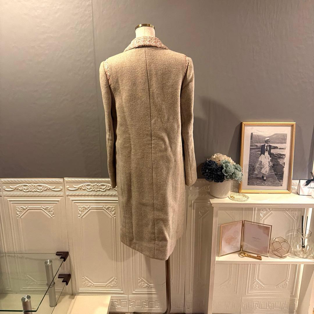 【6万円】Karl LAGERFELD マルチツイードデザイン　チェスターコート