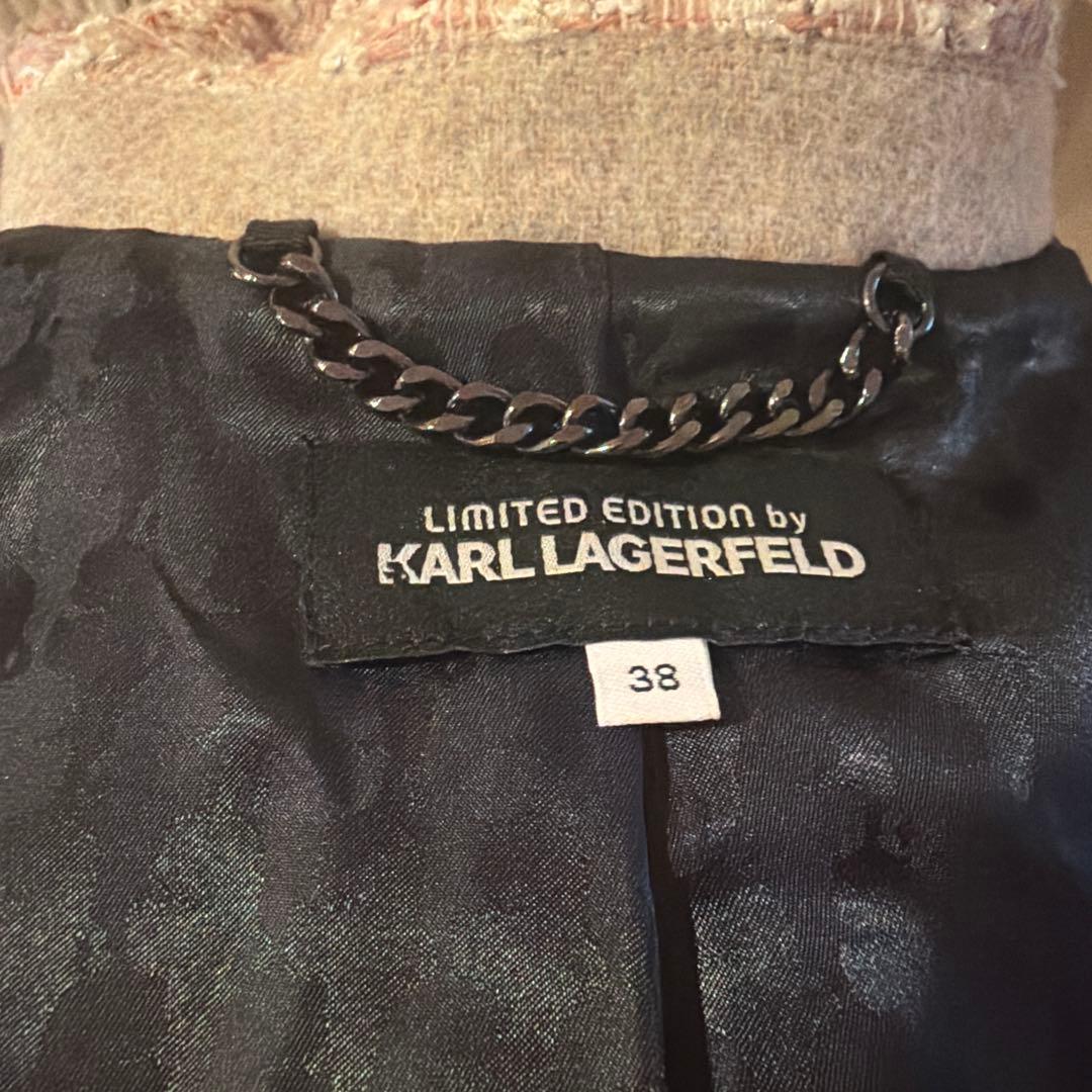 【6万円】Karl LAGERFELD マルチツイードデザイン　チェスターコート