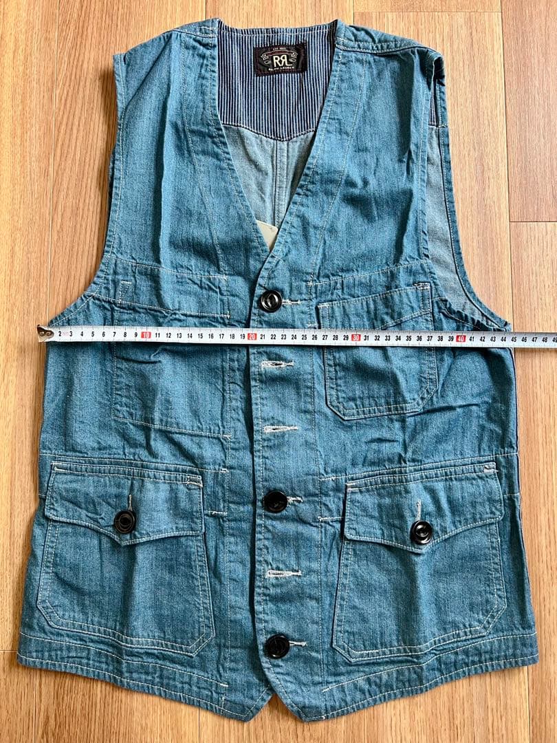 【ガッキー】新品未使用品 RRL インディゴ デニム ベスト Lサイズ
