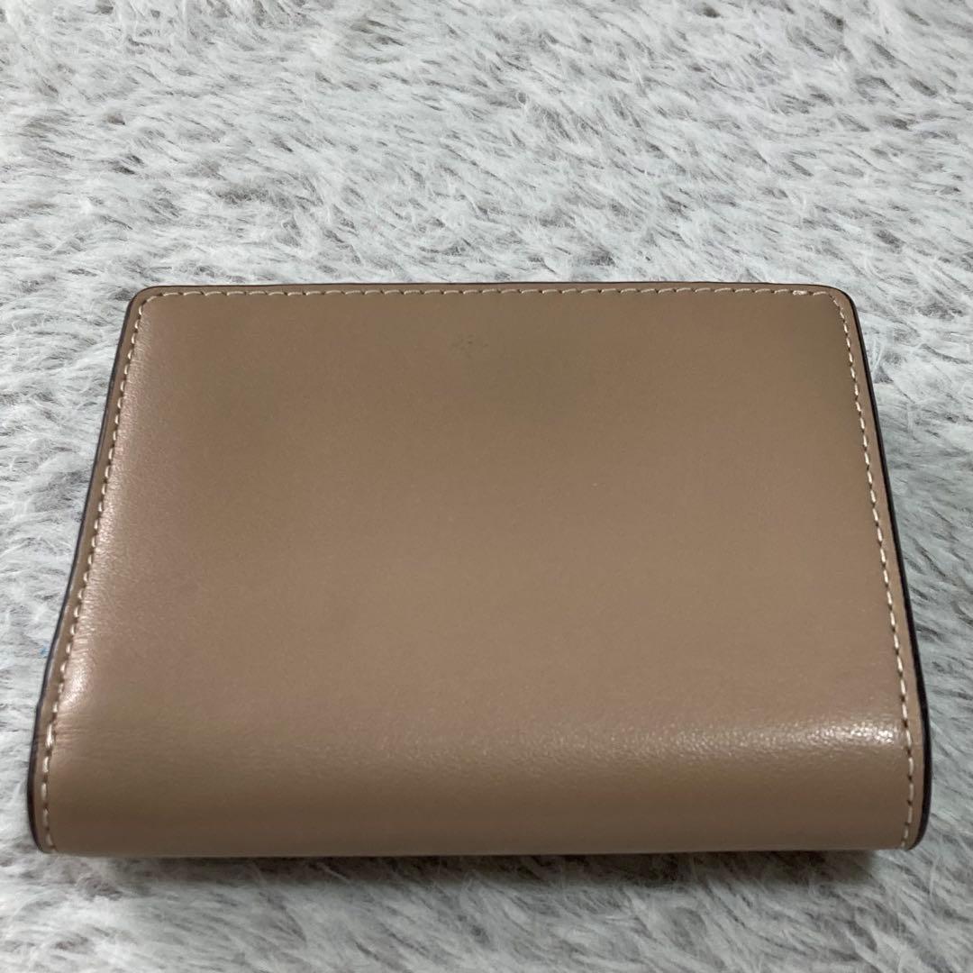 美品 CP254 COACH コーチ 二つ折り財布 ベージュ 保存袋付き 女性用