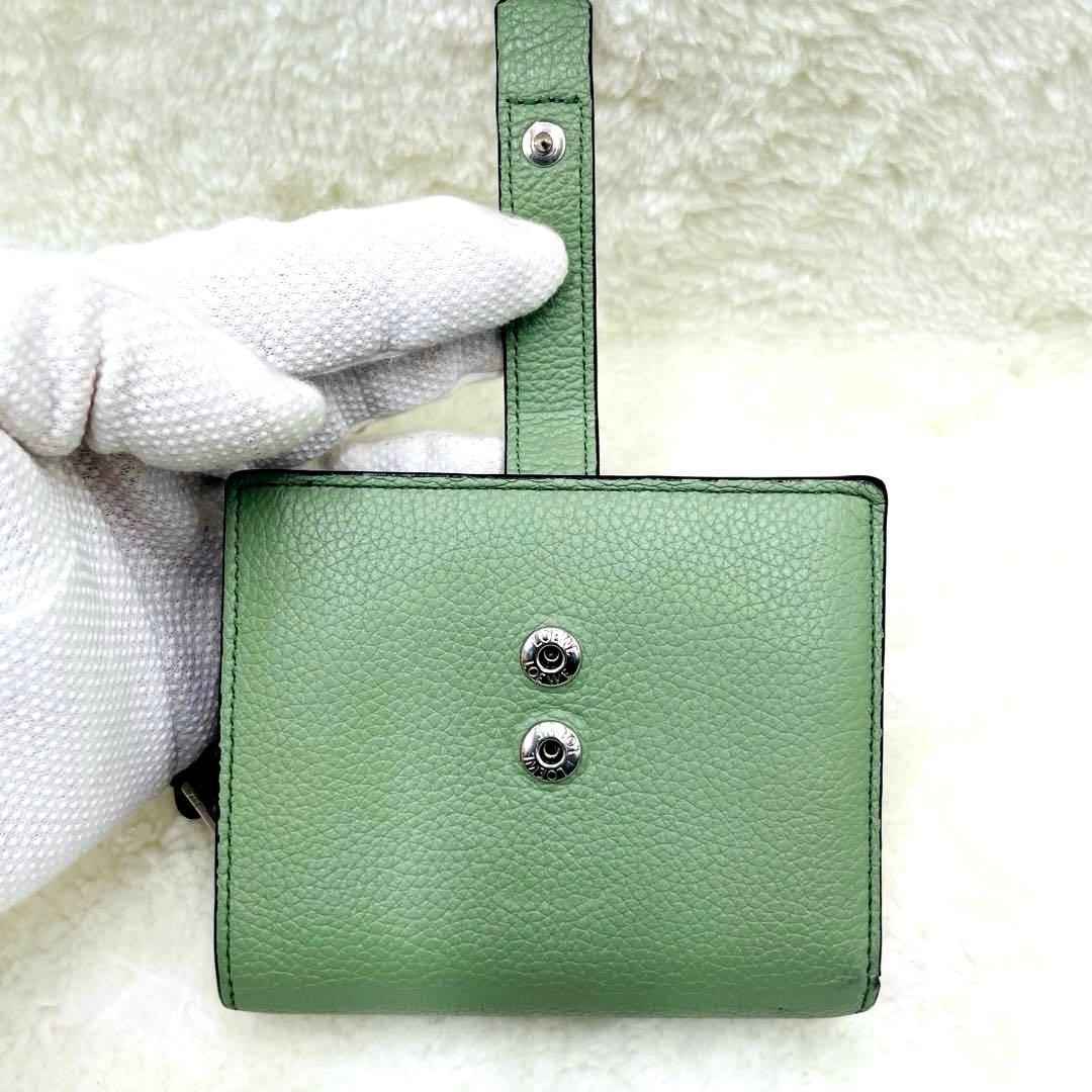 美品 ロエベ LOEWE 2つ折り 財布 コンパクトジップウォレット 付属品完備