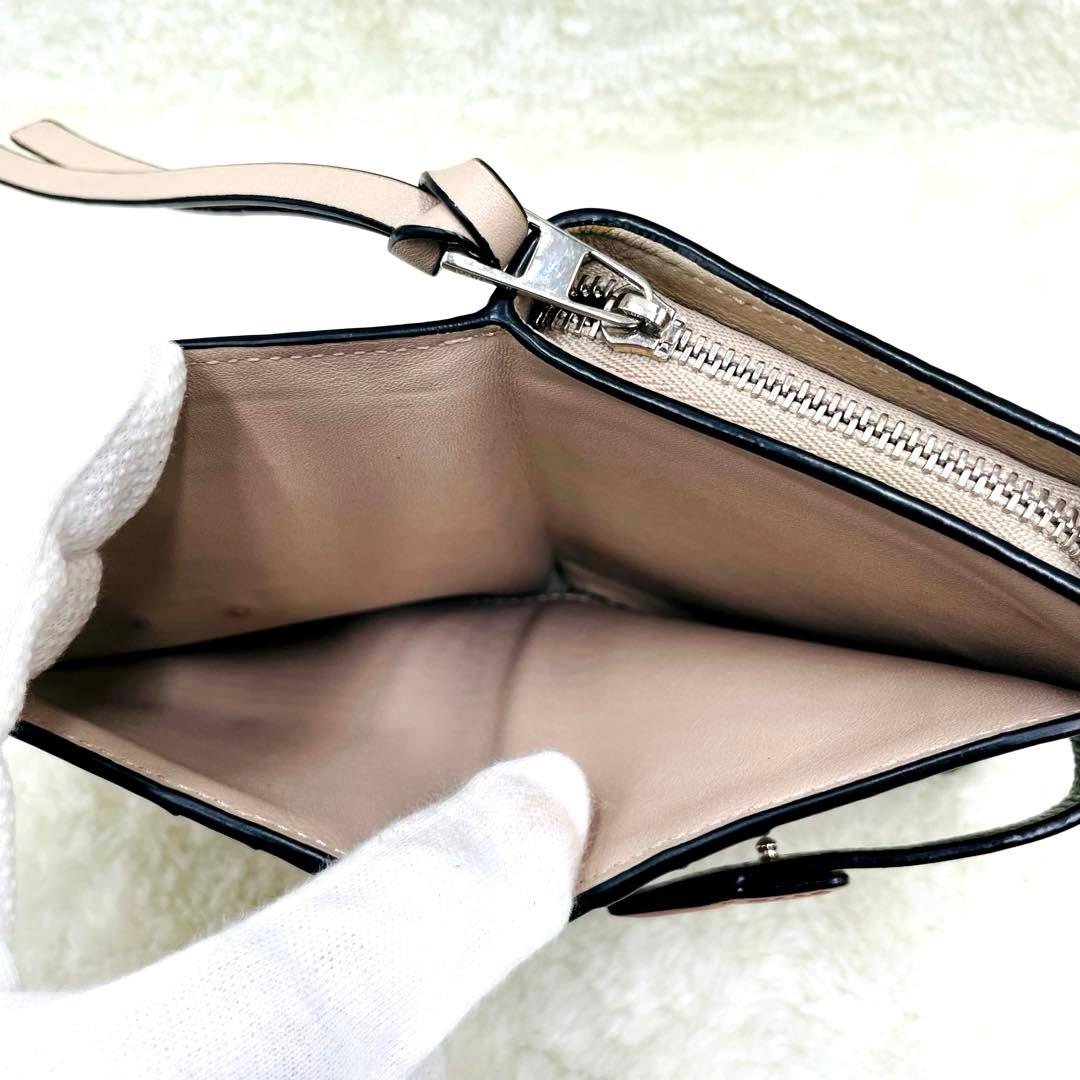 美品 ロエベ LOEWE 2つ折り 財布 コンパクトジップウォレット 付属品完備