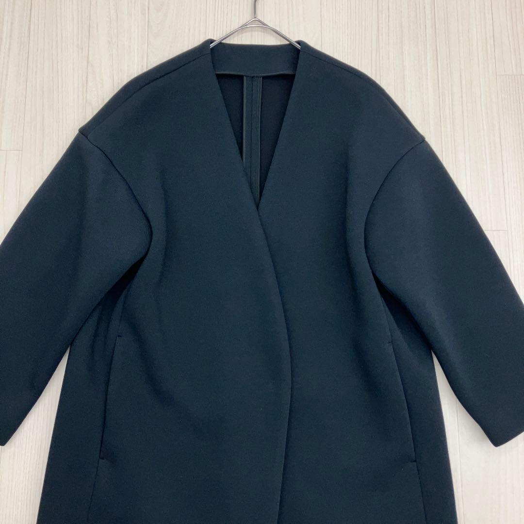 ■ Plage プラージュ スポンジ リバーコート ノーカラー アウター