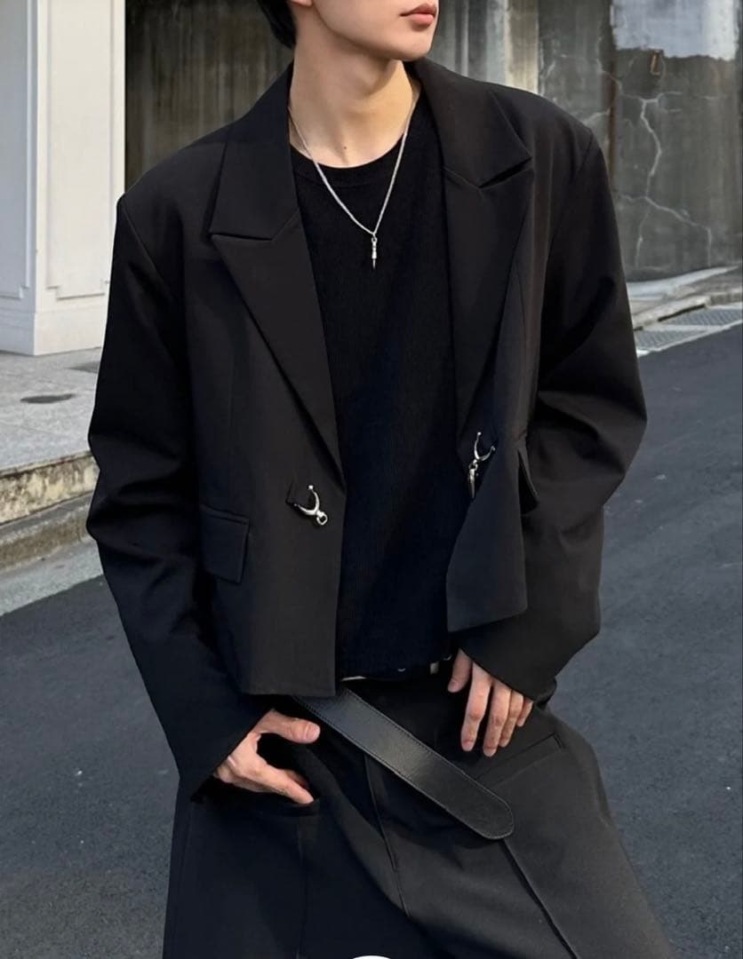 ジャケット・アウター mettal buckle cropped jacket