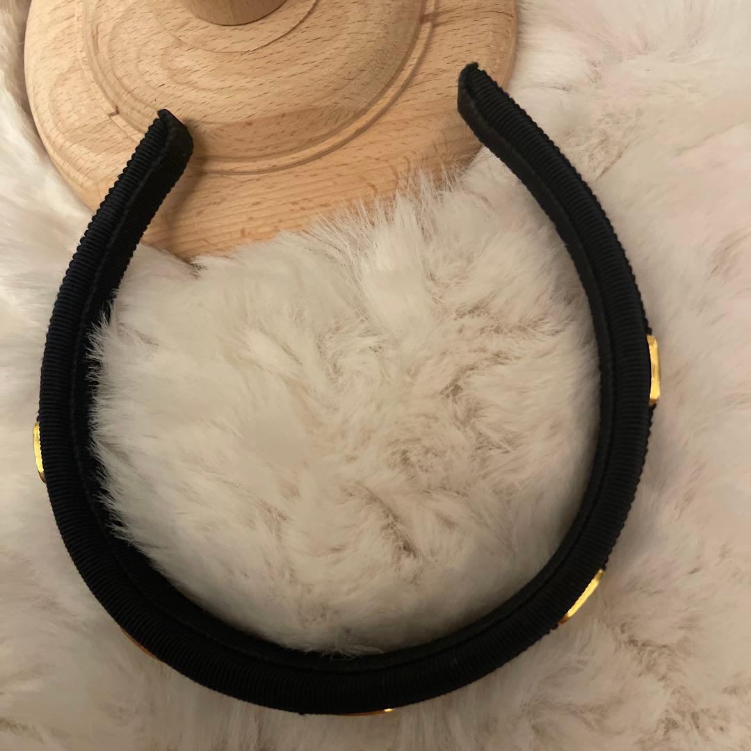 フェラガモ Ferragamo カチューシャ ヴァラ リボン ゴールド金具