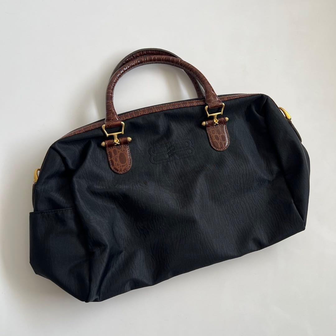 バッグ BALENCIAGA BB CROCO MINI BOSTON HAND BAG