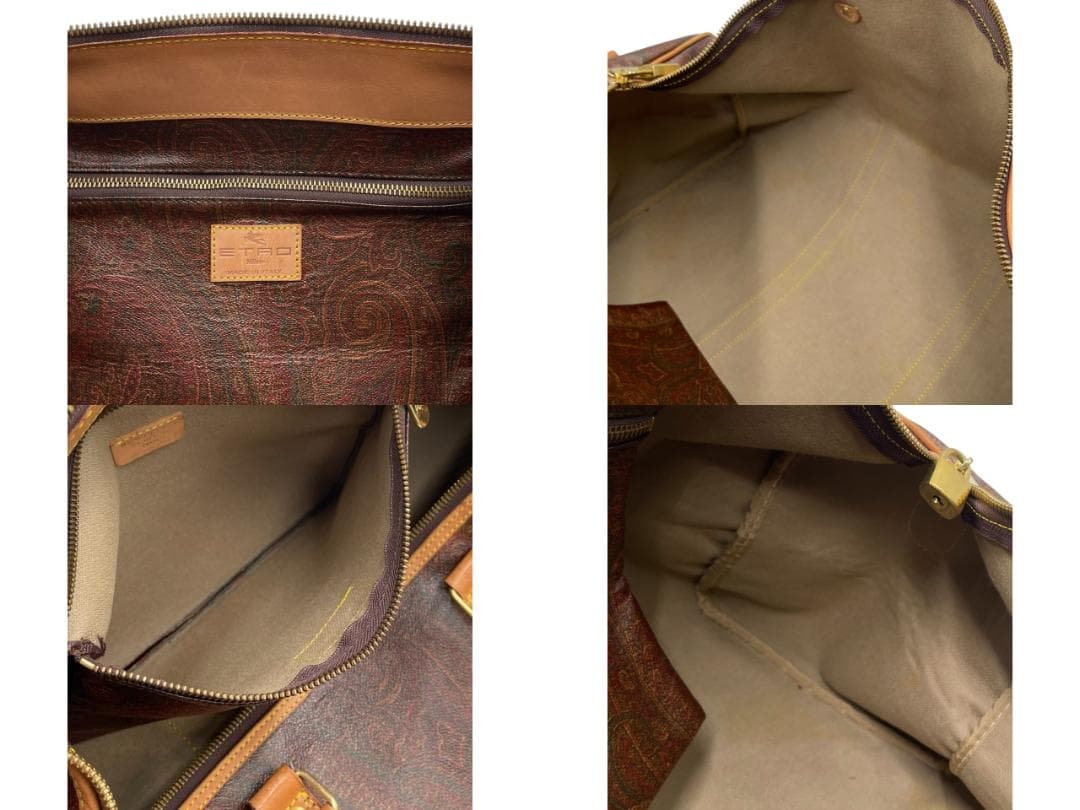 ETRO/エトロ ペイズリー柄 ボストンバッグ 南京錠付き