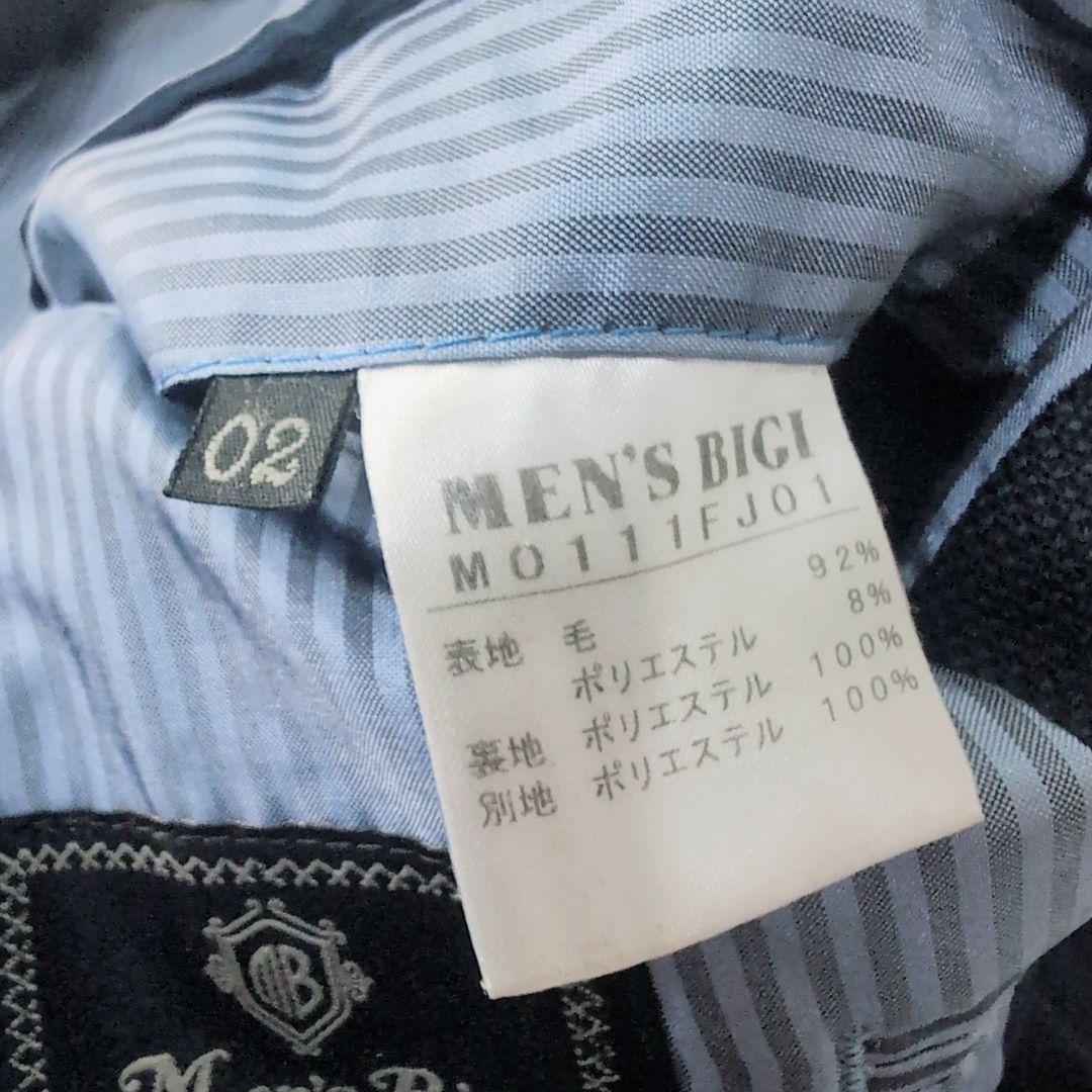 【未使用級】Men’s Bigi　紺ブレ　ストレッチ　ソフコン　マーブルボタン