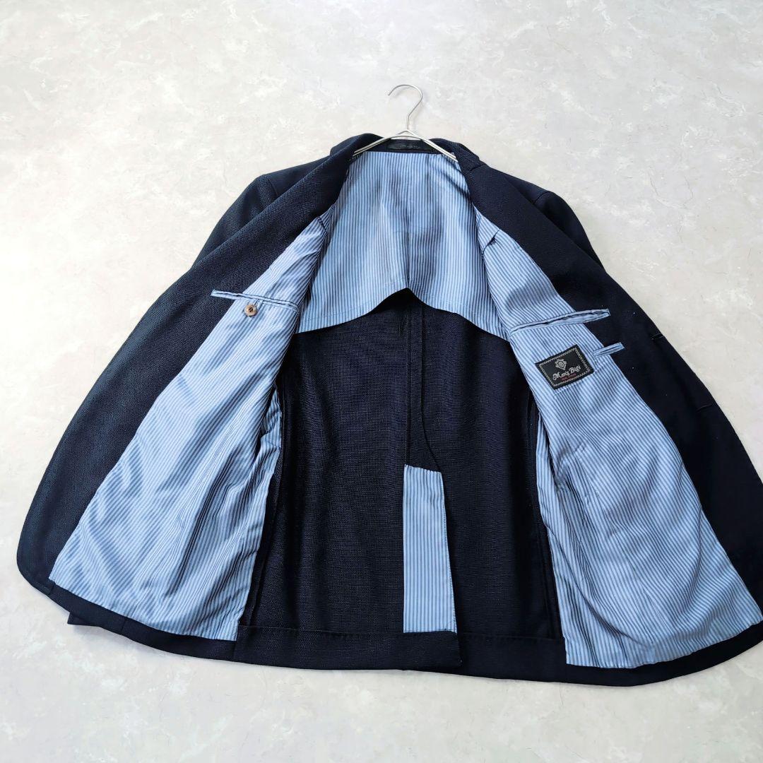 【未使用級】Men’s Bigi　紺ブレ　ストレッチ　ソフコン　マーブルボタン
