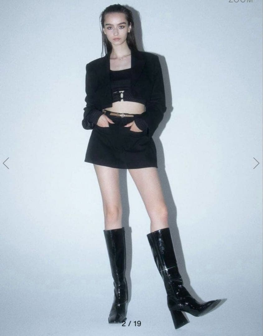 靴 melt the lady enamel square long boots
