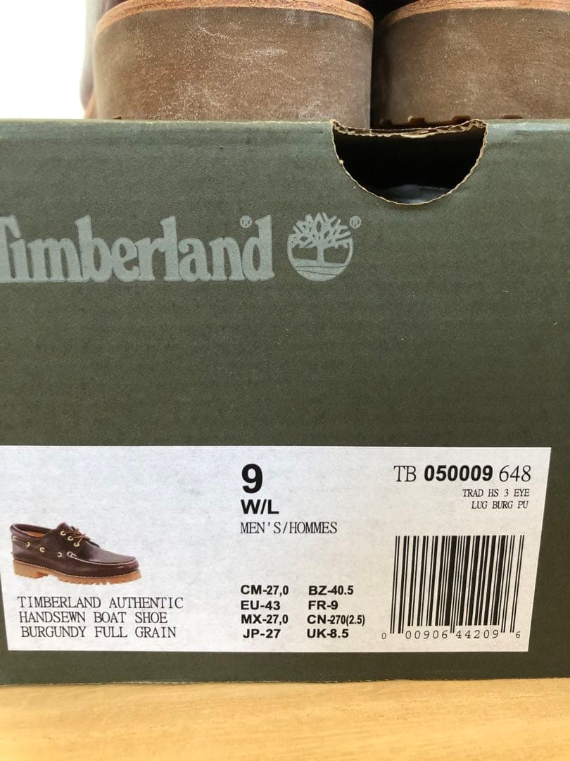 新品未使用 Timberland 3EYE バーガンディ モカシン 27cm