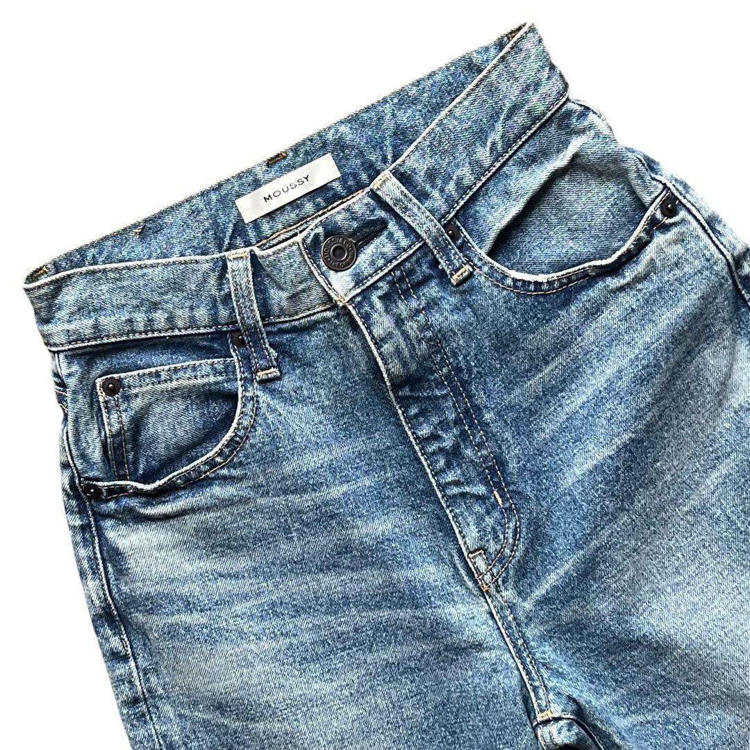 美品 MOUSSY 24 MVS FLARE ブーツカット ストレッチ デニム