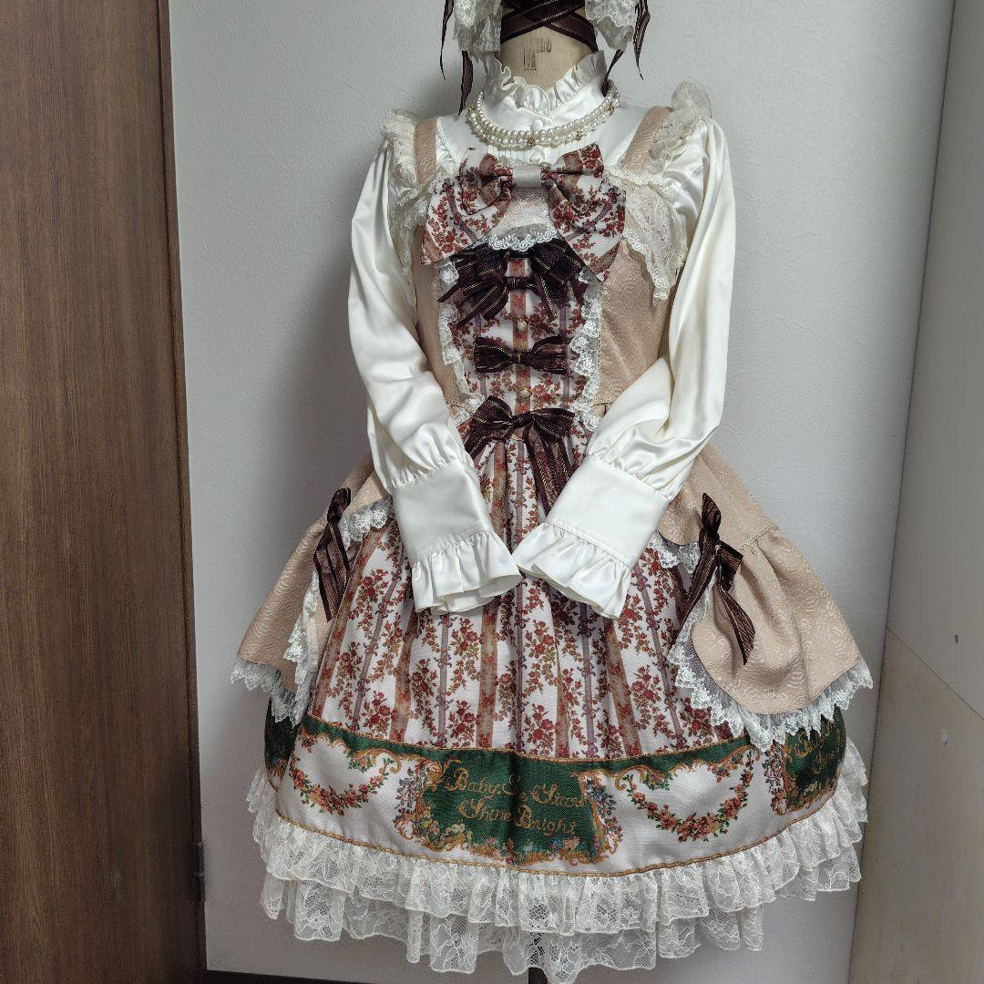 【美品】 BABY 〜古城に眠る秘密の部屋〜柄 JSK ヘッドドレス ブラウン