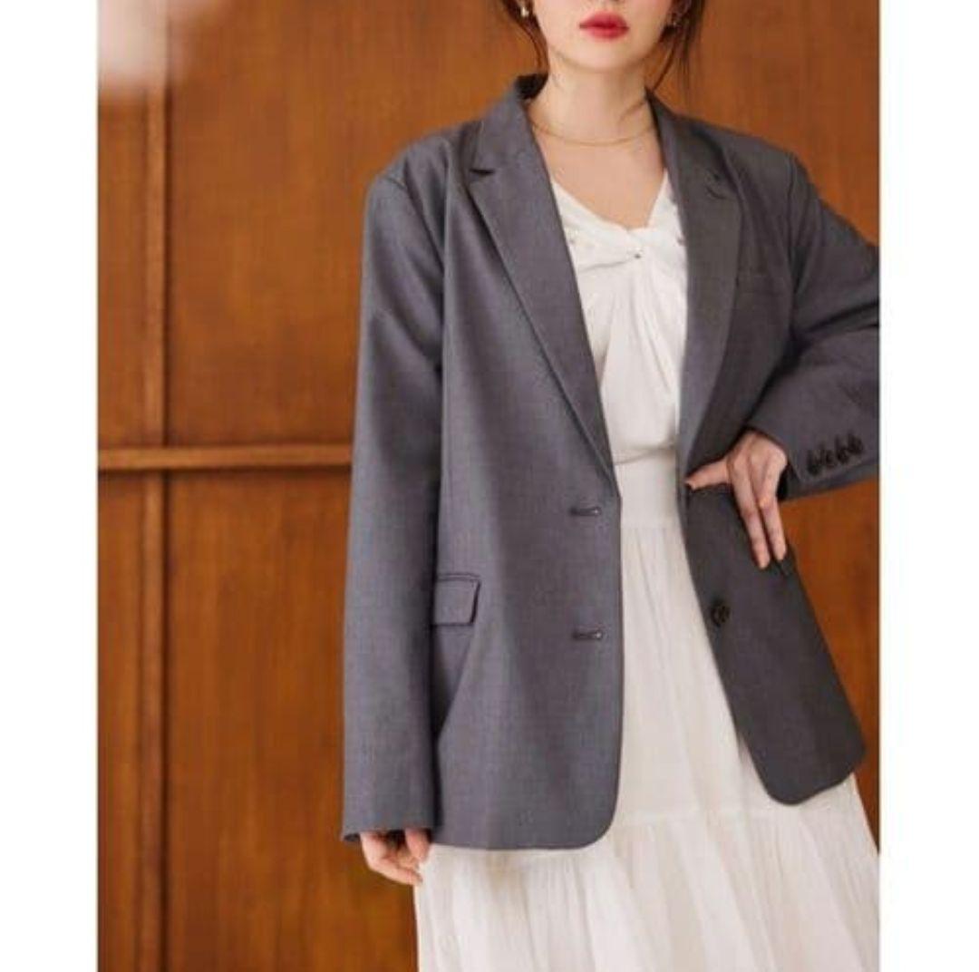 ハーリップトゥ Twill Oversized Jacket グレー ジャケット