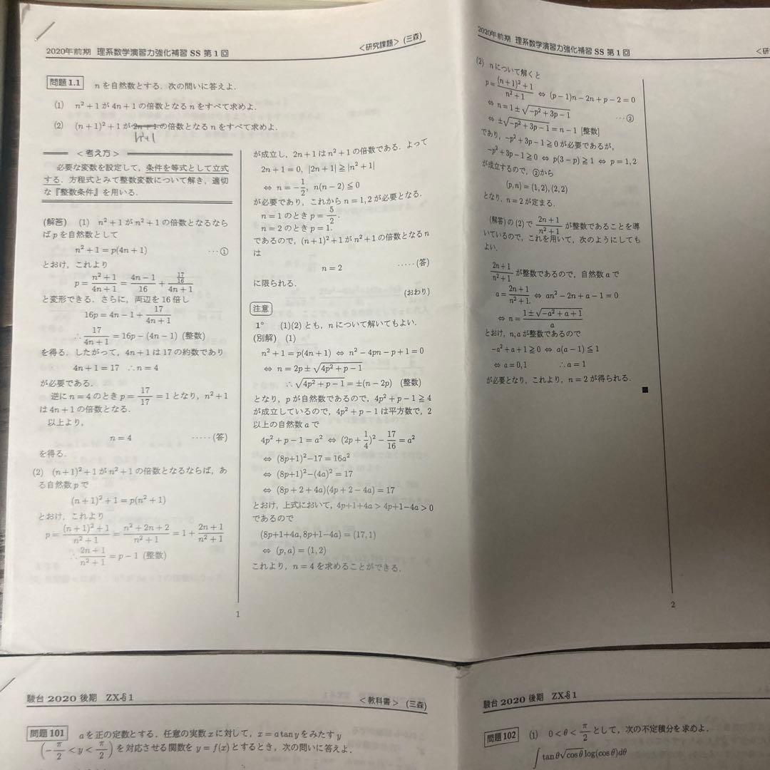 駿台　数学XS 数学ZX 三森先生
