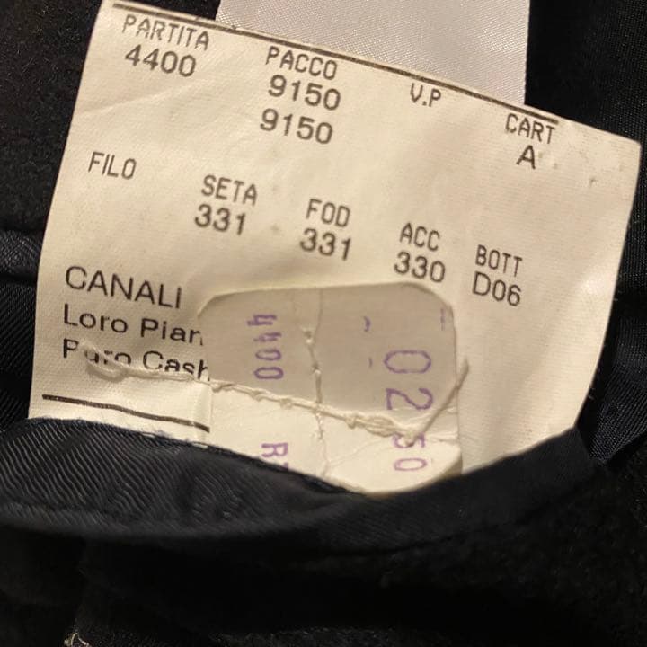 CANALI カナーリ カシミヤ 100% イタリア製 テーラードジャケット 黒