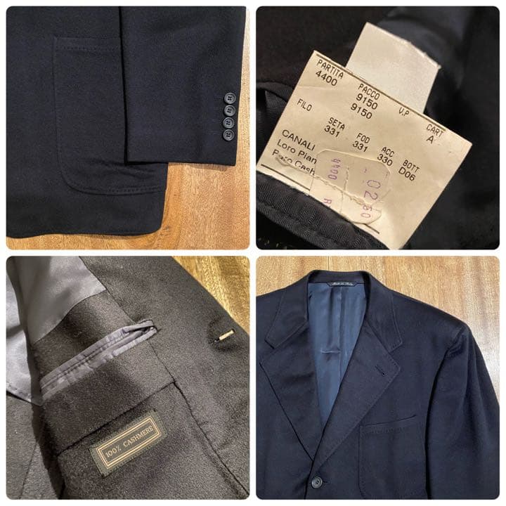 CANALI カナーリ カシミヤ 100% イタリア製 テーラードジャケット 黒