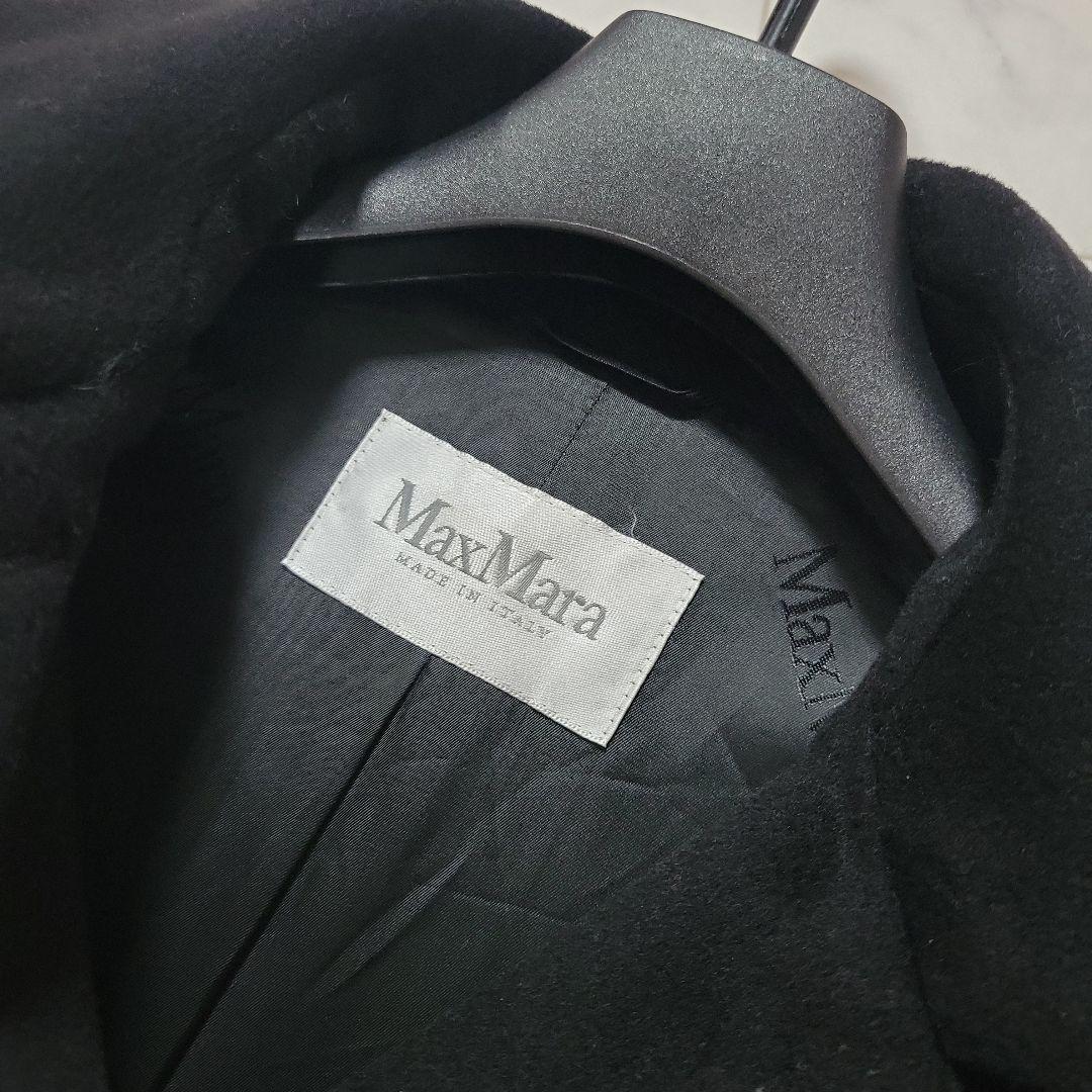 美品【Max Mara】マックスマーラ　白タグ　ロングコート　ブラック　カシミヤ