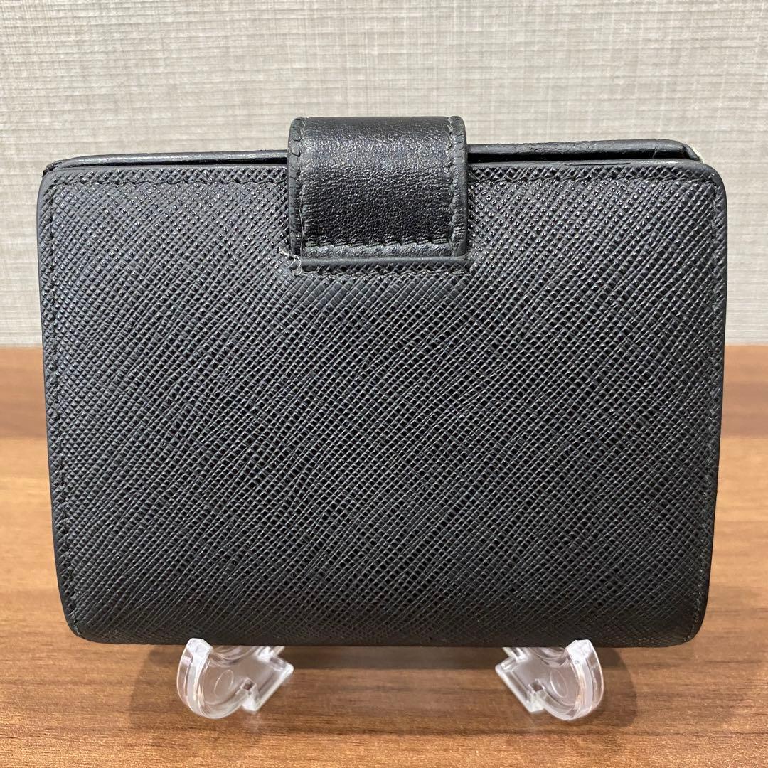 【PRADA】プラダ　サフィアーノ　ブラック 二つ折り財布