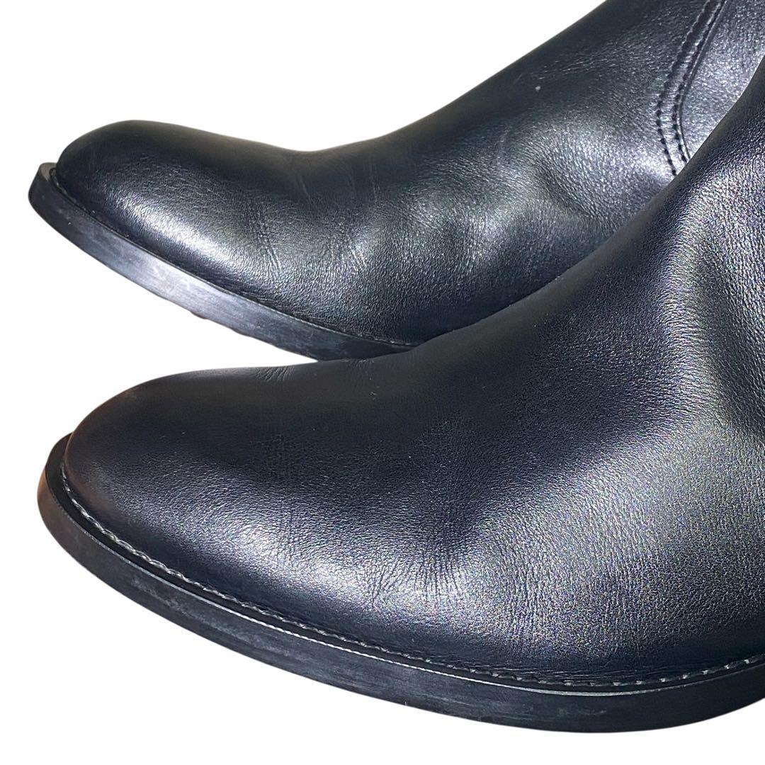 TOD’S トッズ 22.5 ロングブーツ レザー ブラック サイドジップ 黒色