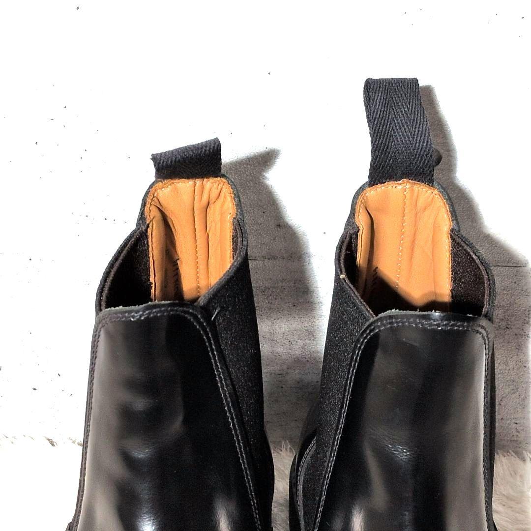 【極美品】サンダース　サイドゴアブーツ　チェルシーブーツ　ポリッシュドレザー　黒