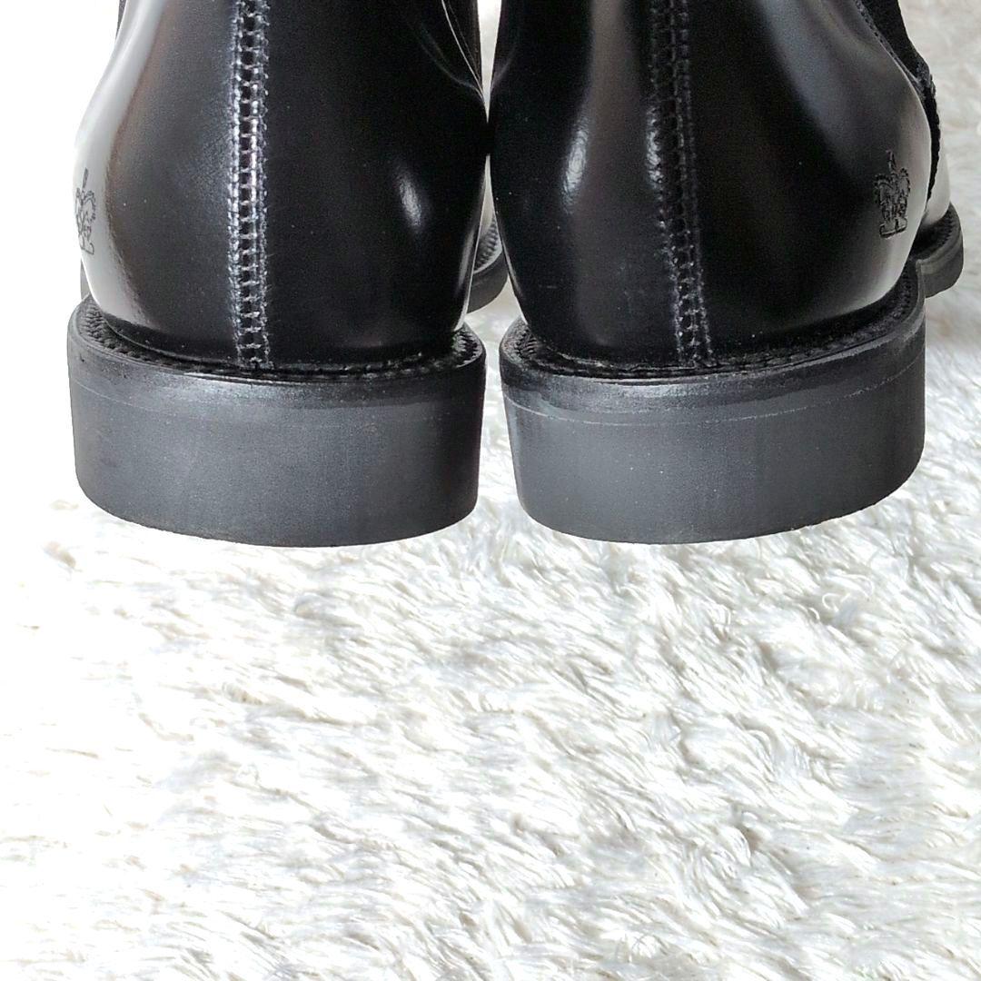 【極美品】サンダース　サイドゴアブーツ　チェルシーブーツ　ポリッシュドレザー　黒