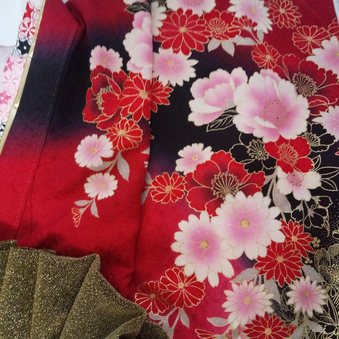 赤黒金桜正絹振袖フルセット等 袋帯 帯締め 帯揚げ 半襟 重ね襟 成人式卒業式等