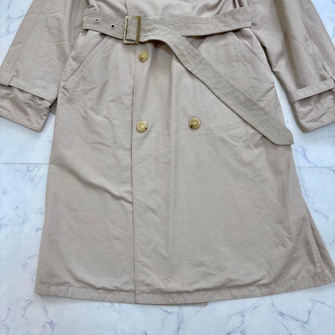 美品 MaxMara レインウェア ダブルトレンチコート ロング ベージュ 36