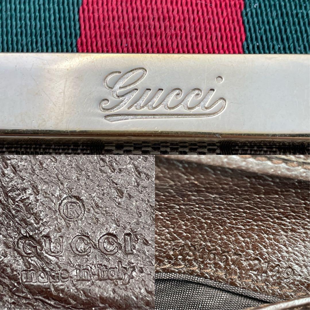 【微美品】GUCCI グッチ 折り財布 ベージュ GG総柄 シェリーライン
